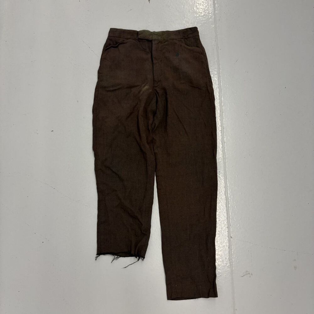 Vintage 60s Levi's Brown Big E Rayon Side Clasp Pants 27x23